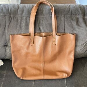 Tan Leather Tote Bag
